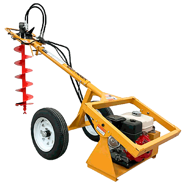 Hydraulic auger on wheels